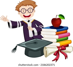 A man graduate concept vector illustration