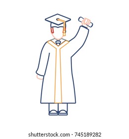 man graduating  vector illustration