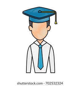 man with graduation cap icon 