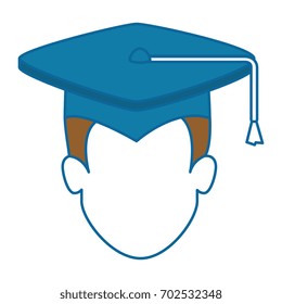 man with graduation cap icon 
