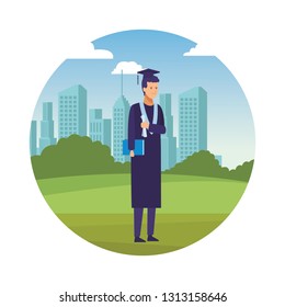 man graduation ceremony diploma