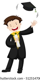 Mann in Graduierung Gürtelkappe