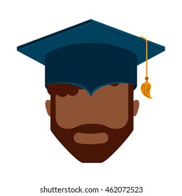 man graduation graduated icon vector illustration design