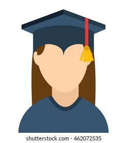 man graduation graduated icon vector illustration design