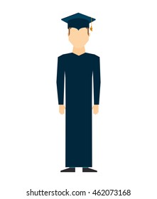 man graduation graduated icon vector illustration design