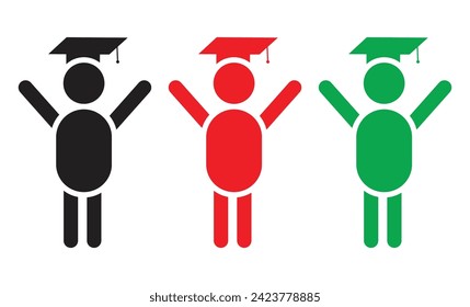 man with graduation hat celebration graduation day icon, education concept, vector design isolated on white background