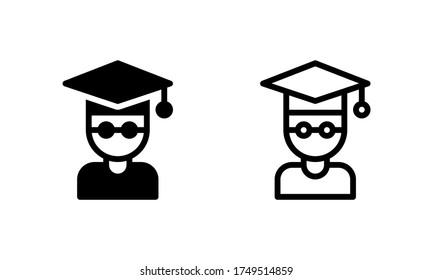Man Graduation or Nerd Graduation Avatar Icon, Logo, Vector