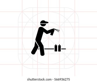Man with Graffiti Spray Can Icon