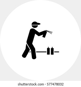 Man with Graffiti Spray Can Icon