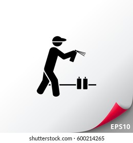 Man with Graffiti Spray Can Icon