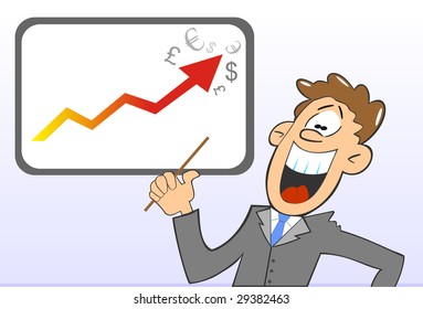 Man with graph on background,,see my similar vectors
