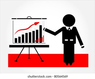 man with graphic on white background