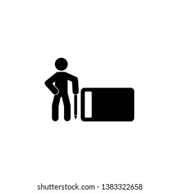 Man and graphics tablet icon. Simple glyph, flat vector of technology with people icons for UI and UX, website or mobile application