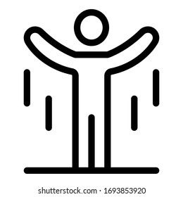 Man gravity jump icon. Outline man gravity jump vector icon for web design isolated on white background