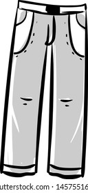 Man gray trousers, illustration, vector on white background.