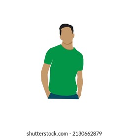 Hombre con ilustración de árbol verde 