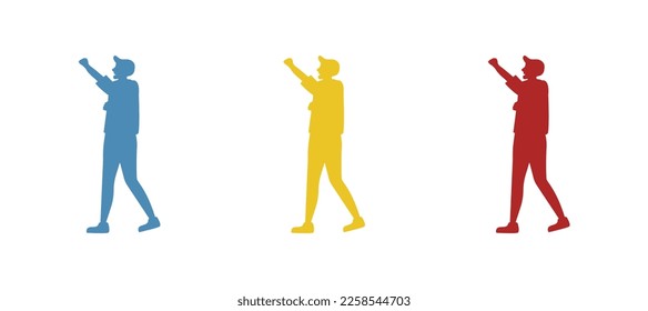 man, greeting on a white background, vector illustration