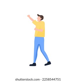 man, greeting on a white background, vector illustration