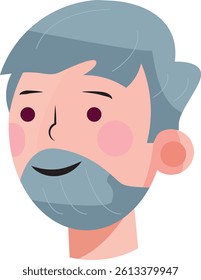 Man with Grey 2 hair white background