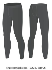 Man grey elastic tight pants. vector 