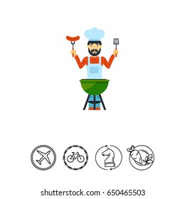 Man grilling icon