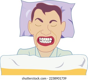 man grinding his teeth while sleeping