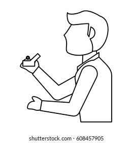 man groom wedding outline