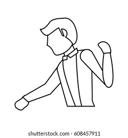 man groom wedding outline