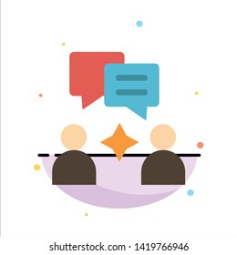 Man, Group, Chatting Abstract Flat Color Icon Template