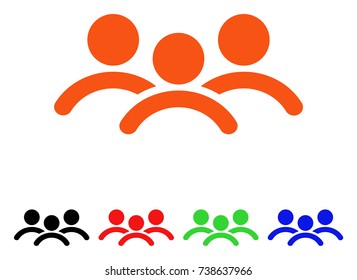 Man Group icon. Vector illustration style is a flat iconic man group symbol with black, orange, red, green, blue color variants. Designed for web apps and software interfaces.
