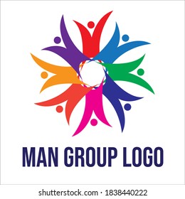 Logo einer Manngruppe auf einzeln weißem Hintergrund