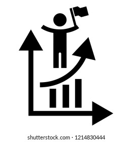 Man grow up chart icon. Simple illustration of man grow up chart vector icon for web design isolated on white background
