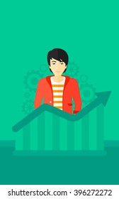 Man with growing chart.