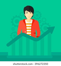 Man with growing chart.