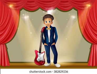 Mann mit Gitarre auf der Bühnengrafik