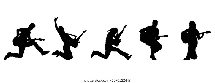 Man with guitar vector illustration