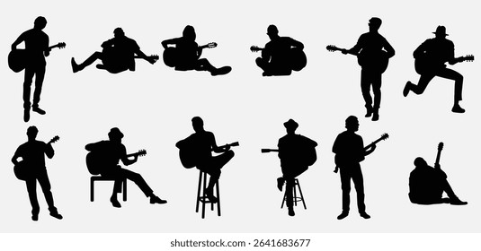 man with guitar vector silhouette