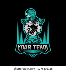 man gun gaming logo vector illustration