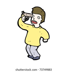 man with gun to head cartoon