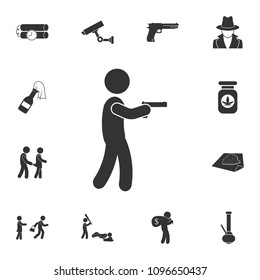 Man with a gun icon. Simple element illustration. Man with a gun symbol design from Crime collection set. Can be used for web and mobile on white background