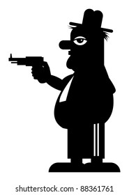 Man with gun, vector illustration