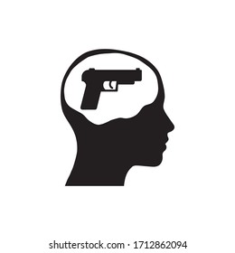 hombre con arma de fondo blanco