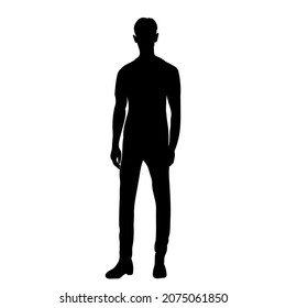 man, guy, black silhouette vector, isolated