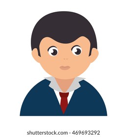 man guy boy person face head human tie suit business executive  vector  illustration isolated