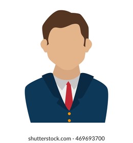 man guy boy person face head human tie suit business executive  vector  illustration isolated