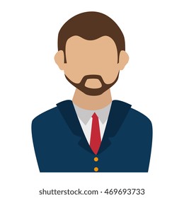 man guy boy person face head human tie suit beard business executive  vector  illustration isolated