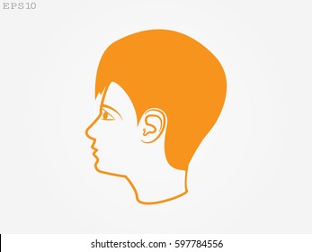 Man, guy, head, icon, vector illustration of Eps10