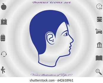 Man, guy, head, icon, vector illustration of Eps10