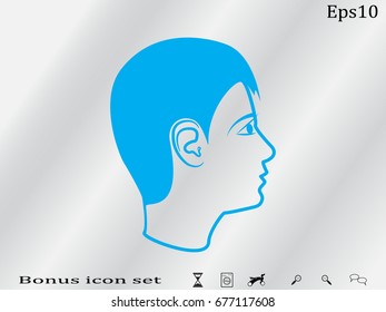 Man guy, head icon, vector illustration of Eps10
