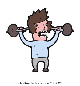 caricatura de hombre en gimnasia